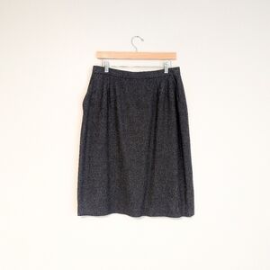 Evan Picone Vintage 100% Wool Charcoal Skirt